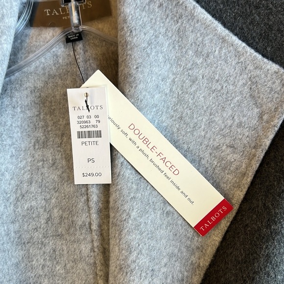 Talbots Double-Face Wing Collar Open Front Wool Jacket Size SP NWT - Picture 8 of 15